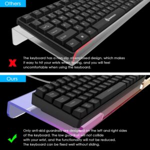 SELORSS Clear 366 Kinds RGB Acrylic Tilted Computer Keyboard Holder,PC Keyboard Stand Tray Holder for Easy Ergonomic Typing and Working at Home and Office Upgraded Version