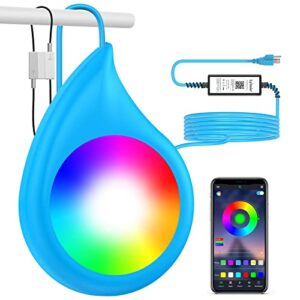 lylmle led pool lights with app control, 10w rgb dimmable underwater submersible lights with magnets, ip68 waterproof music sync color changing 12v pool lights for inground aboveground pool, 26ft cord