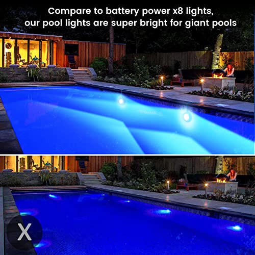 LyLmLe LED Pool Lights with APP Control, 10W RGB Dimmable Underwater Submersible Lights with Magnets, IP68 Waterproof Music Sync Color Changing 12V Pool Lights for Inground Aboveground Pool, 26ft Cord