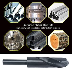 Reduced Shank Drill Bits HSS Twist High Accuracy Straight 1/2in Shank Drilling Tool 24.5mm / 0.96in Black