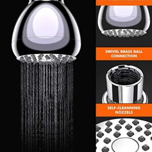 High Pressure Shower Head, 3 Inch Showerhead (Silver)