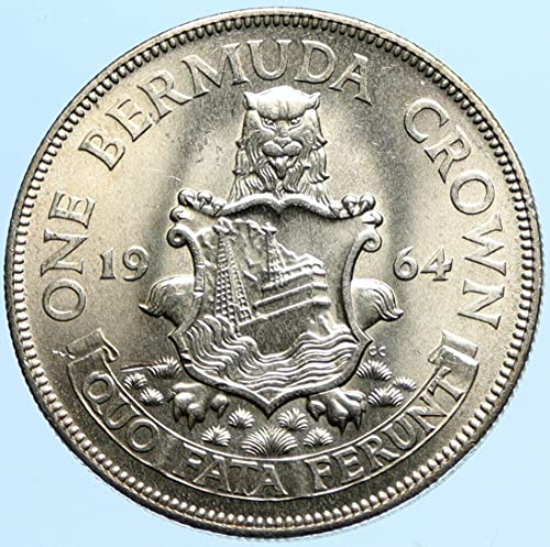 1964 BM 1964 BERMUDA British Colony LARGE Elizabeth II VI Crown Good Uncertified