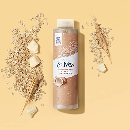 St. Ives Body Wash - Soothing Moisturizing Cleanser with Oatmeal & Shea Butter, Made with Plant-Based Cleansers and 100% Natural Extracts, 16 Oz Ea (Pack of 6)