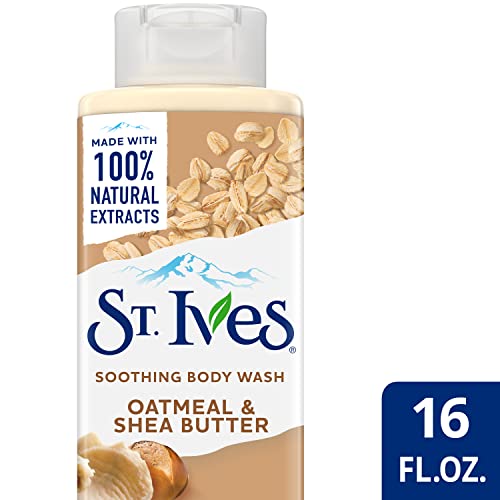 St. Ives Body Wash - Soothing Moisturizing Cleanser with Oatmeal & Shea Butter, Made with Plant-Based Cleansers and 100% Natural Extracts, 16 Oz Ea (Pack of 6)