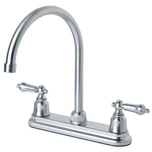 laguna brass 1205ss rv mobile home non-metallic high arc swivel kitchen sink faucet brushed nickel finish