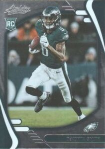 2021 panini absolute retail #107 devonta smith rc rookie card philadelphia eagles official nfl football trading card in raw (nm or better) condition