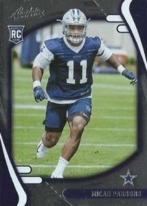 2021 panini absolute retail #158 micah parsons rc rookie card dallas cowboys official nfl football trading card in raw (nm or better) condition