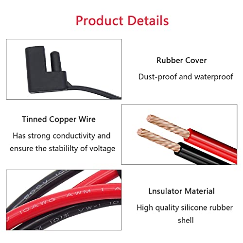 Billion wealth 12 AWG 10Feet 45A Battery Quick Connector Male to Female Extension Cable with 2Pack 4inch Red/Black Battery Quick Adapters Harness Compatible with Portable Power Station