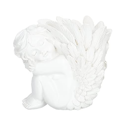 YARDWE Angel Figurine Pen Holder Succulent Planter Pot Angel Head Face Planter Pot Cement Cactus Flower Holder Bonsai Container for Indoor Garden Plants