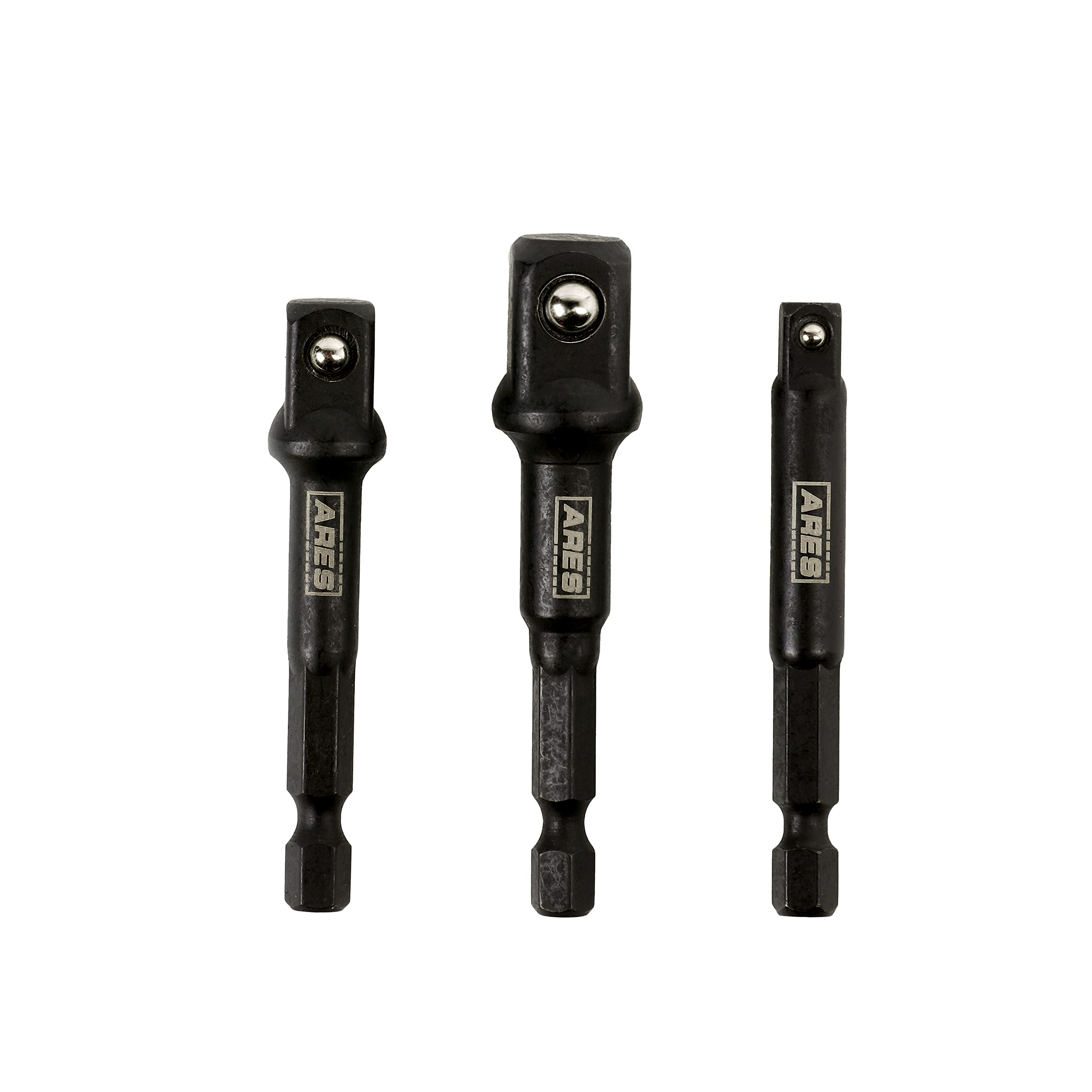 ARES 22022-3-Inch Impact Grade Socket Adapter Set - Turns Impact Drill Driver into High Speed Socket Driver - 1/4-Inch, 3/8-Inch, and 1/2-Inch Drive