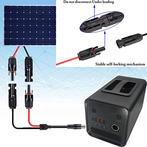 ZUYOOK Solar Panel Plug to DC 5.5mm x 2.1mm Male Adapter Cable MC-4 to DC Cable with DC 3.5x1.35mm,DC 5.5mmx2.5mm 6.3x3mm and DC8mmConverter for Solar Panel and Generator Connector 1.5m/5ft 16AWG