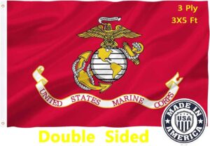 yoyniire us marine corps usmc flag 3x5 outdoor double sided heavy duty polyester us military army flags long lasting with 2 brass grommets