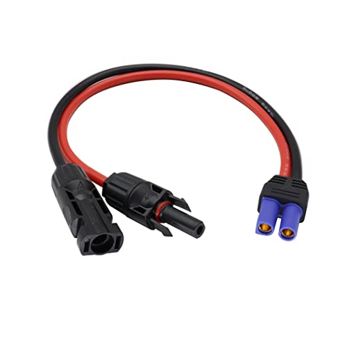 ZUYOOK EC-5 to MC-4 Adapter Cable 10AWG Solar Panel Cable Kit Compatible with MC-4 Connector and EC-5 Female Plug for Solar Generator Motorcycle Drone etc (30cm/12inch)