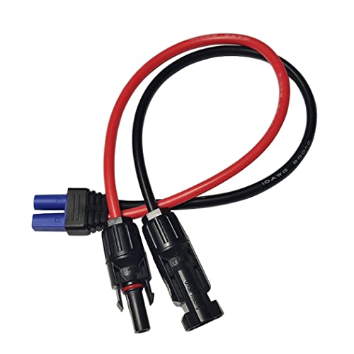 ZUYOOK EC-5 to MC-4 Adapter Cable 10AWG Solar Panel Cable Kit Compatible with MC-4 Connector and EC-5 Female Plug for Solar Generator Motorcycle Drone etc (30cm/12inch)
