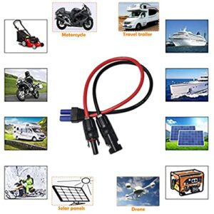 ZUYOOK EC-5 to MC-4 Adapter Cable 10AWG Solar Panel Cable Kit Compatible with MC-4 Connector and EC-5 Female Plug for Solar Generator Motorcycle Drone etc (30cm/12inch)