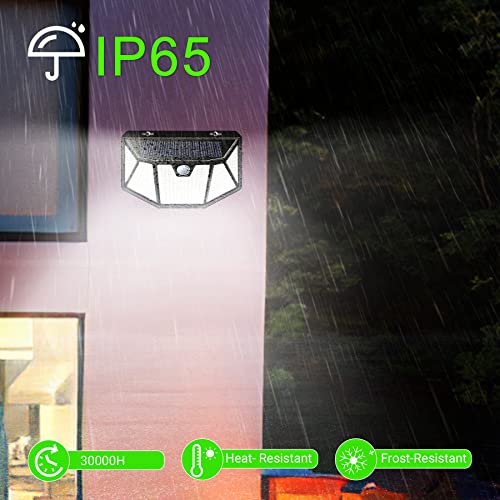 Solar Outdoor Lights, 310 LED Solar Motion Lights Outdoor IP65 Waterproof, 270 Degree Wide Angle 3 Optional Modes Solar LED Security Light for Garage Backyard Deck Steps Fence Driveway Porch Shed