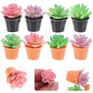 TOYANDONA 16pcs Miniature Bonsai Figurines Mini Potted Succulents Artificial Dollhouse Plant Miniature Desktop Collectible Statue for DIY Mini Gardening Decor