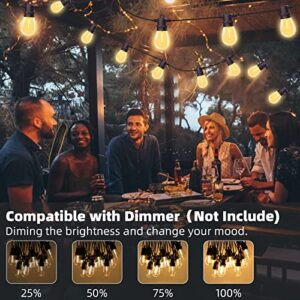 RTTY Outdoor String Lights 100ft Led with 32pcs S14 Plastic Bulbs,IP65 Weatherproof,Shatterproof String Lights for Outside,Yard,Patio