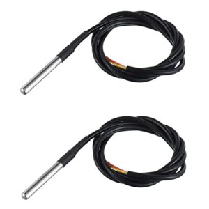 BOJACK DS18B20 1M Temperature Sensor Temperature Probe Stainless Steel Package Waterproof(Pack of 2 Pcs）