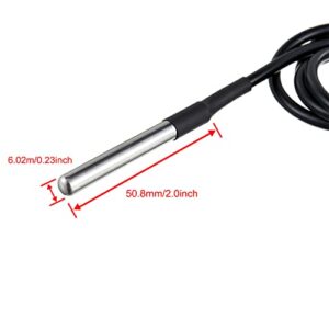 BOJACK DS18B20 1M Temperature Sensor Temperature Probe Stainless Steel Package Waterproof(Pack of 2 Pcs）