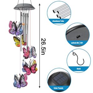 Solar Wind Chimes, Solar Butterfly Wind Chimes, Outdoor Solar Wind Chimes Change Colors, Decor Solar Butterfly Wind Chimes Lights for Patio Yard Garden Home