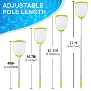 Sepetrel Pool Leaf Skimmer Net with 24-56 Inch Premium Pole,Medium Sized Ultral Fine Mesh Net for Cleaning Pool, Pond,Spa,Hot Tub