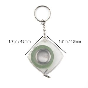 WIN TAPE 6FT 2M Mini Steel Tape Measure Transparent Plastic Shell with Keychain Functional Mini Retractable Measuring Tape Keychain