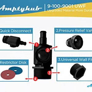 Amptyhub 9-100-9005 UWF Connector Assembly Replacement for Zodiac Polaris Black Max Pool Cleaner