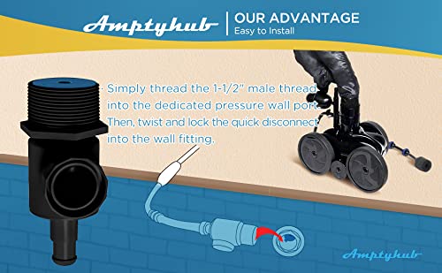 Amptyhub 9-100-9005 UWF Connector Assembly Replacement for Zodiac Polaris Black Max Pool Cleaner