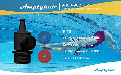 Amptyhub 9-100-9005 UWF Connector Assembly Replacement for Zodiac Polaris Black Max Pool Cleaner