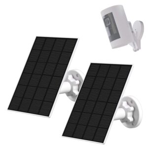 powgrow solar panel for ring camera, solar panel compatible with ring spotlight cam battery and ring stick up cam battery, solar panel with 5v 3.5w continuously charging, 2-pack(camera not included)