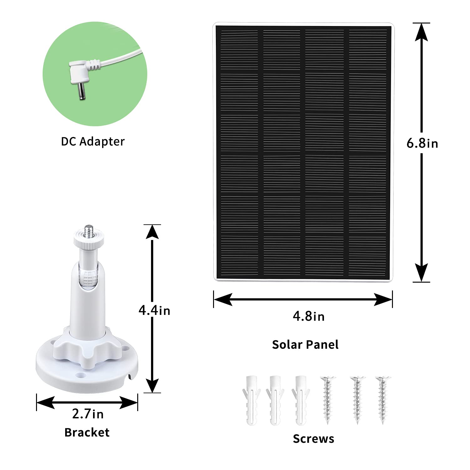 PowGrow Solar Panel for Ring Camera, Solar Panel Compatible with Ring Spotlight Cam Battery and Ring Stick Up Cam Battery, Solar Panel with 5V 3.5W Continuously Charging, 2-Pack(Camera Not Included)