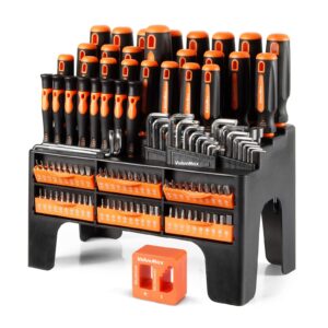 ValueMax 126PC Magnetic Screwdriver Set with Plastic Racking Organizer, Magnetizer Demagnetizer, DIY Tools & Equipment for Men Women Mechanic, Herramientas Tool Bit Kit Home Improvement Gift