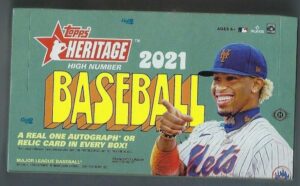 2021 topps heritage high number baseball factory sealed hobby mlb box in classic 1972 design 24 packs 9 cards per pack. chase jarred kelenic rookies possible to be a hot box with a chrome card in every pack amazing hits are possible. possible real one aut