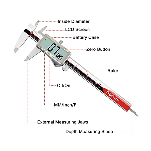 Digital Caliper Electronic Micrometer Inch Metrics Fraction Calipers Rulers