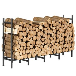 caduke 5.3ft wood holders firewood outdoor fire wood rack for fireplace firewood storage heavy duty log holder stand adjustable firewood rack indoor, metal