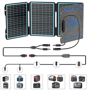 voltset portable solar panels, foldable solar panel charger of etfe 23.5% high efficiency with adjustable kickstand, waterproof ip68 for mobile power station rv camping off grid