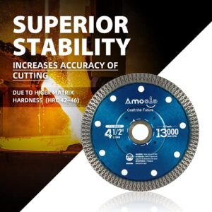 amoolo 4-1/2" Diamond Saw Blade, X-Teeth Diamond Blade for Porcelain, Tile, Brick, Granite and Concrete (4.5"-3pcs)