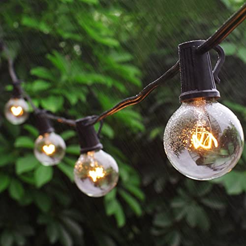 CHYParty Outdoor String Lights, 25Ft G40 Globe Patio Lights, 27 Waterproof Clear Glass Bulbs, Indoor Outside Balcony Apartment Backyard Porch Christmas Party Decor