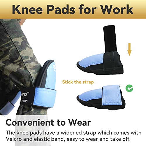 JMCUHYD Work Knee Pads For Men Construction - Soft Foam Leather Knee pad -Waterproof, Comfortable Extra Wide Strap -Anti Slip Knee Supporter Garden, Floor, Roof, Repair Work Kneepads for Adult