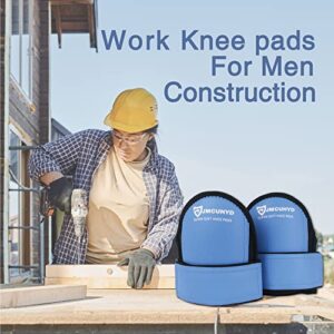 JMCUHYD Work Knee Pads For Men Construction - Soft Foam Leather Knee pad -Waterproof, Comfortable Extra Wide Strap -Anti Slip Knee Supporter Garden, Floor, Roof, Repair Work Kneepads for Adult