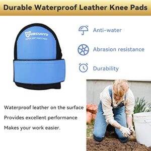 JMCUHYD Work Knee Pads For Men Construction - Soft Foam Leather Knee pad -Waterproof, Comfortable Extra Wide Strap -Anti Slip Knee Supporter Garden, Floor, Roof, Repair Work Kneepads for Adult