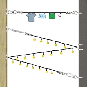 BESTEEL String Light Hanging Kit with 200 Feet Nylon Coated Stainless Steel 304 Wire Rope, String Lights Suspension Kit Included Enough Accessories, Humanized Collocation, Easy to Install