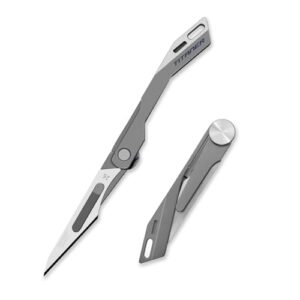titaner titanium edc folding small pocket scalpel knife,utility knife,craft exacto knife blades suitable for pedicure, fishing, skinning, fine cutting (falcon 2.0)
