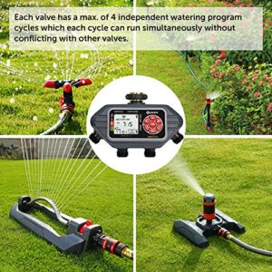 Eden 93413 Programmable Digital Water Timer 4-Zone, Compatible with Wireless Soil Moisture Sensor