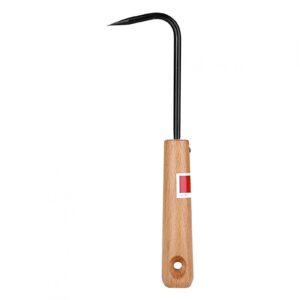 zerodis weeder, metal garden weeding tool with wood handle mini weed puller cultivator for digging edging planting
