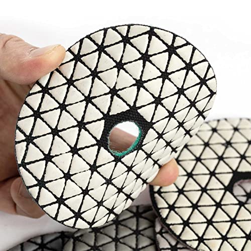 KEEYWOLT Diamond Dry Polishing Pads 7 Steps Grit 50# 100# 200# 400# 800# 1500# 3000# Abrasive Disc for Granite Marble Concrete Flexible Grinding (4", Dry Polishing)…