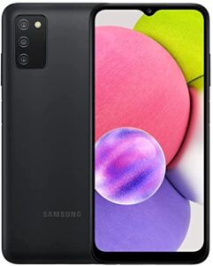 sam sung samsung galaxy a03s 4g lte (not 5g) (32gb+3gb) 6.5'' hd+ triple camera 5000mah battery, dual sim gsm global volte verizon/boost) international model + (fast car charger bundle) (black)