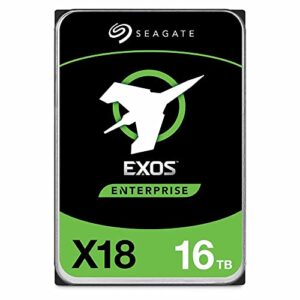 seagate exos x18 16tb enterprise hdd - cmr 3.5 inch hyperscale sata 6gb/s, 7200 rpm, 512e and 4kn fastformat, low latency with enhanced caching (st16000nm000j) (renewed)