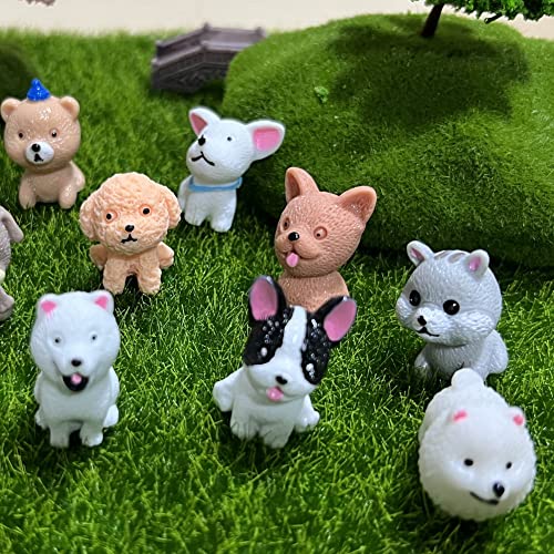 LONCESS Fairy Garden Accessories, 12 Pcs Dog Miniature Figurines, Realistic Animals Dog for Fairy Garden, Miniature Terrarium Crafts,Ornament for Home Office, Cake Toppers